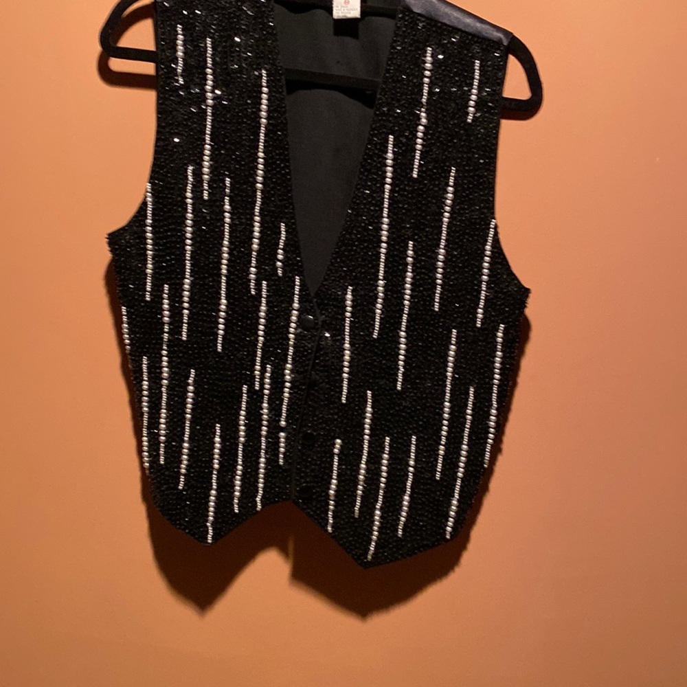 Pearl and sequin vest
